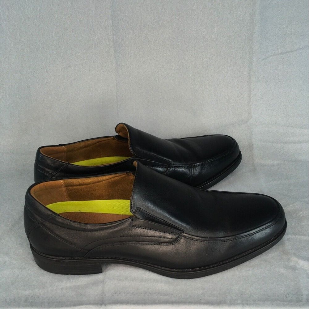 Florsheim‎ Mens Comfortech OrthoLite Black Leather Slip-On Dress Shoes 13D
